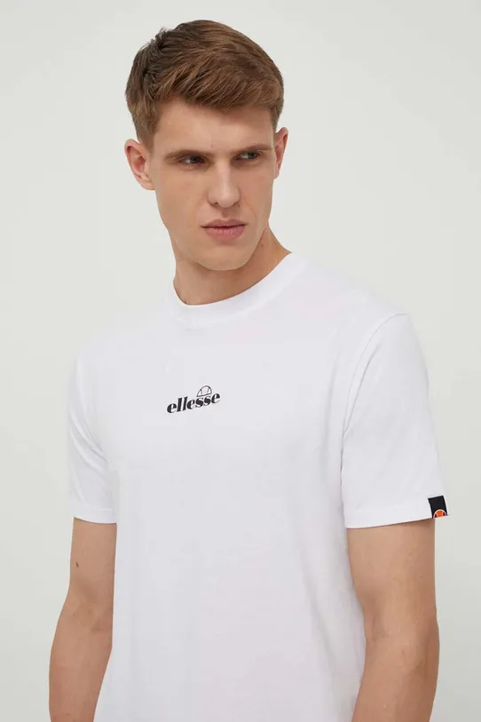 Бавовняна футболка Ellesse Ollio Tee бавовна білий SHP16463