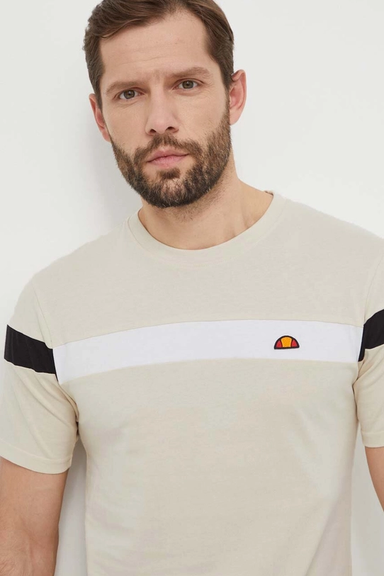 Ellesse t-shirt bawełniany Caserio T-Shirt wzorzyste beżowy SHR17433