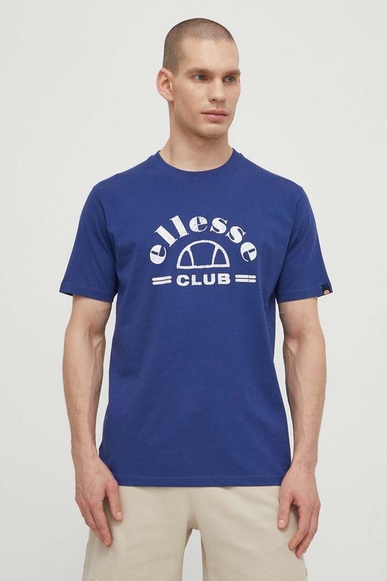 Pamučna majica Ellesse Club T-Shirt SHV20259 mornarsko plava SS24