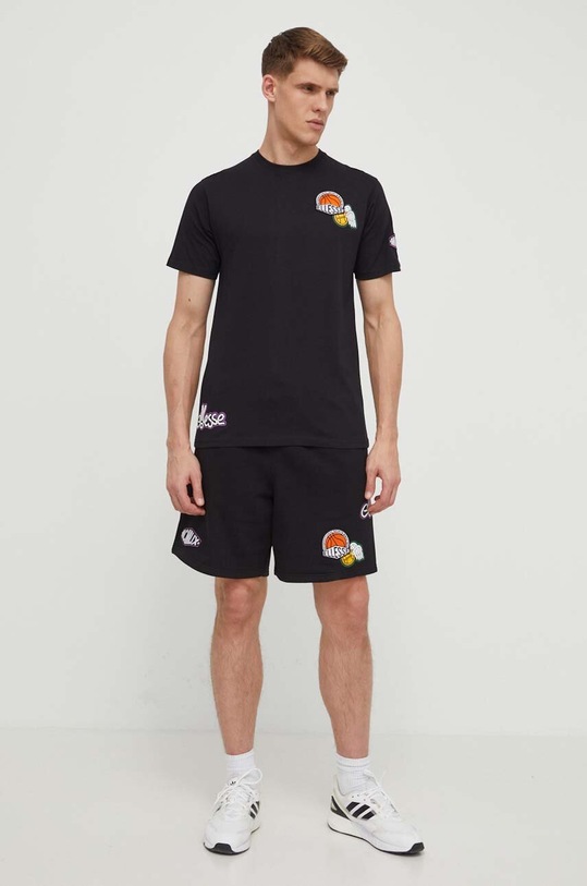 Ellesse t-shirt bawełniany Boretto T-Shirt nadruk czarny SHV20120