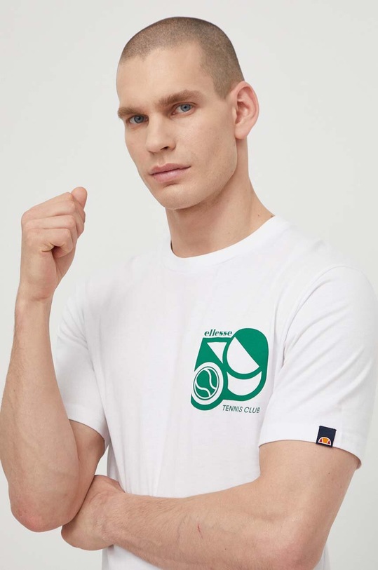 Ellesse tricou din bumbac Sport Club T-Shirt alb SHV20273