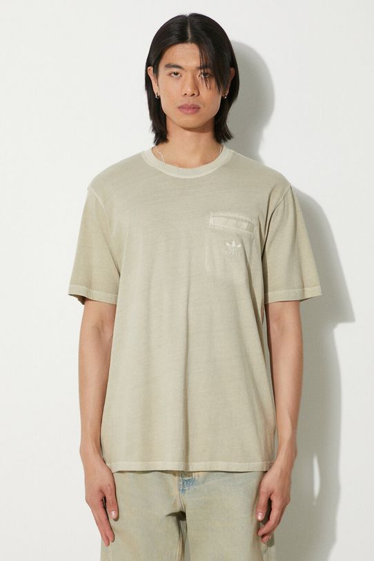 adidas Originals tricou din bumbac uni bej IS1763