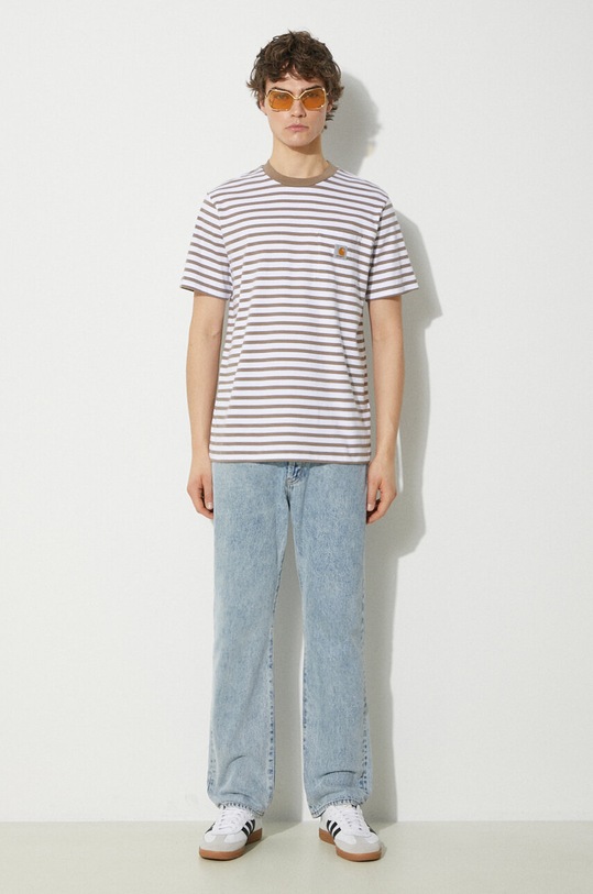 Carhartt WIP cotton t-shirt S/S Seidler Pocket T-Shirt I032311.1Z2XX brown SS24