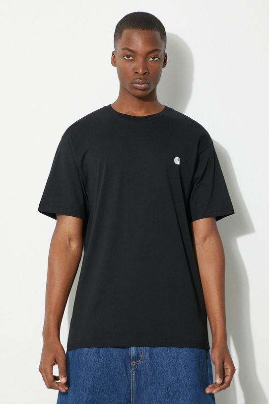 Βαμβακερό μπλουζάκι Carhartt WIP S/S Madison χαλαρό μαύρο I033000.0D2XX