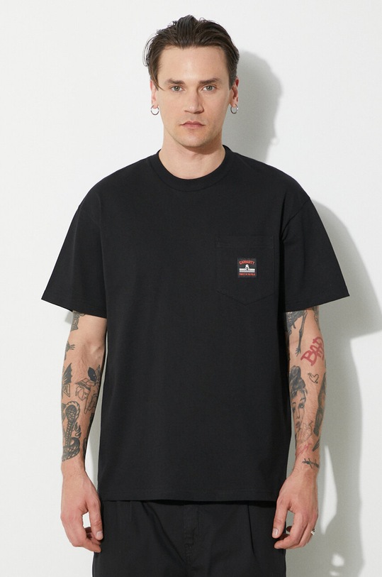 Carhartt WIP cotton t-shirt S/S Field Pocket T-Shirt relaxed black I033265.89XX