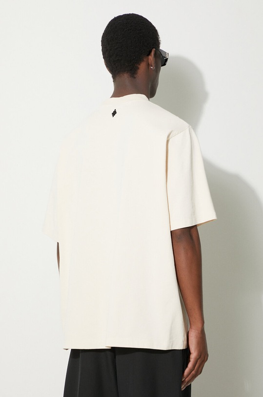 Ρούχα Βαμβακερό μπλουζάκι Marcelo Burlon Collar Feathers Over CMAA054S24JER0060C10 μπεζ