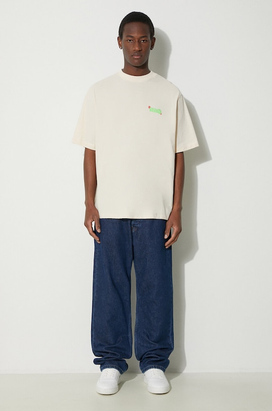 Marcelo Burlon tricou din bumbac Solsticio Over CMAA054S24JER0070C50 bej SS24