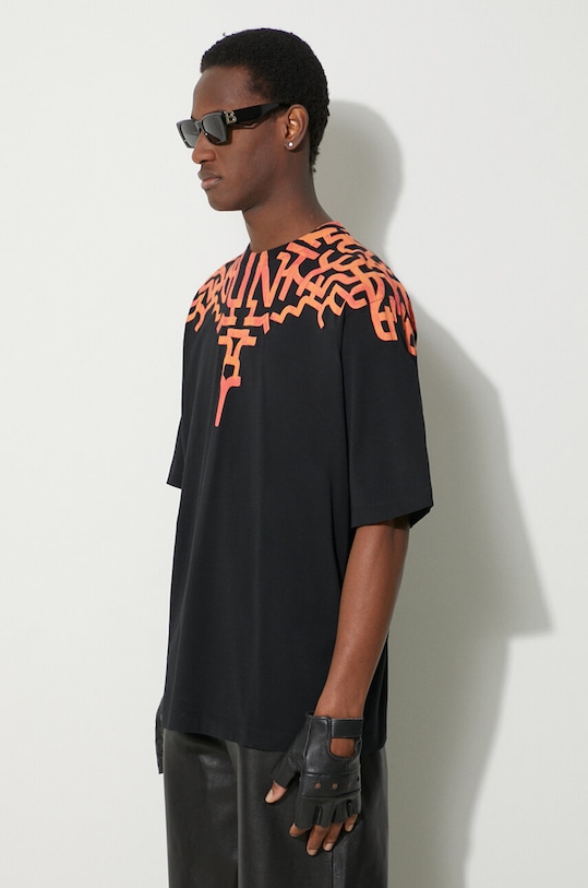 Marcelo Burlon tricou din bumbac Graffiti Wings negru CMAA054S24JER0011020