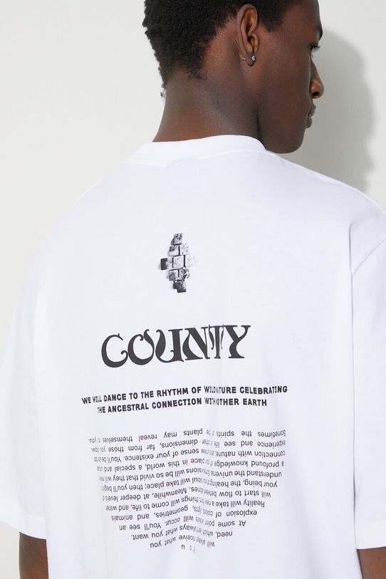 Pamučna majica Marcelo Burlon County Manifesto print bijela CMAA054S24JER0080110