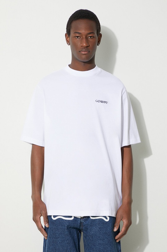 Odjeća Pamučna majica Marcelo Burlon County Manifesto CMAA054S24JER0080110 bijela