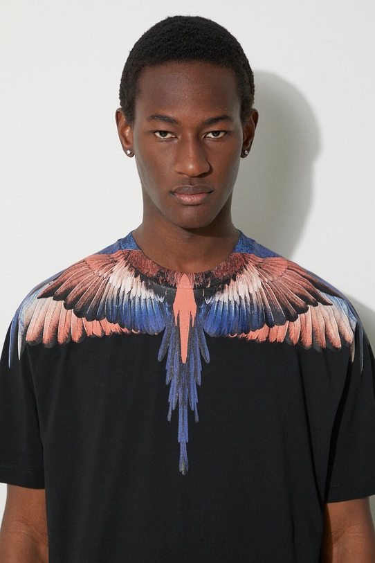 Βαμβακερό μπλουζάκι Marcelo Burlon Icon Wings Basic CMAA056S24JER0011026 μαύρο