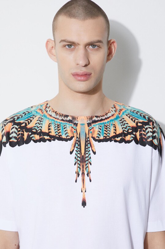 Marcelo Burlon tricou din bumbac Grizzly Wings Basic CMAA056S24JER0020120 alb