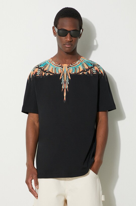 Bavlnené tričko Marcelo Burlon Grizzly Wings Basic regular čierna CMAA056S24JER0021020