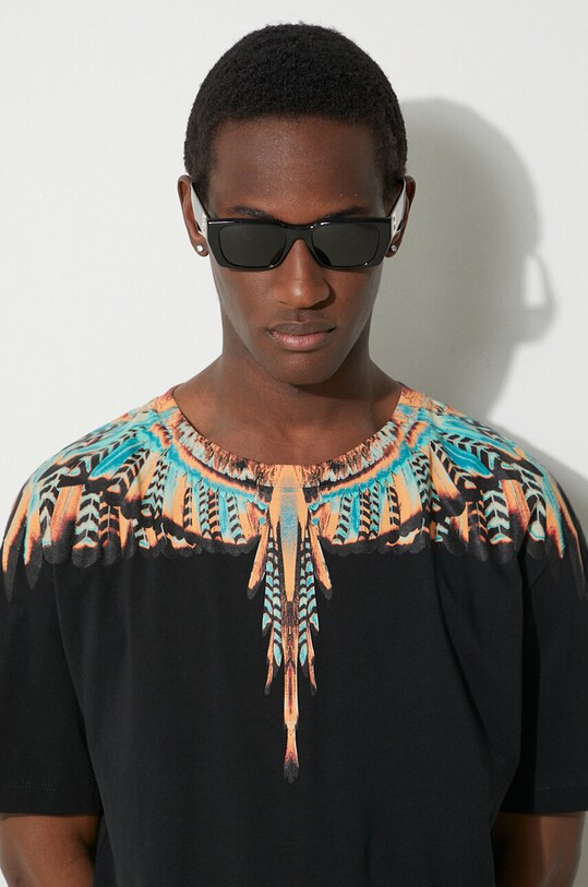 Bavlnené tričko Marcelo Burlon Grizzly Wings Basic CMAA056S24JER0021020 čierna
