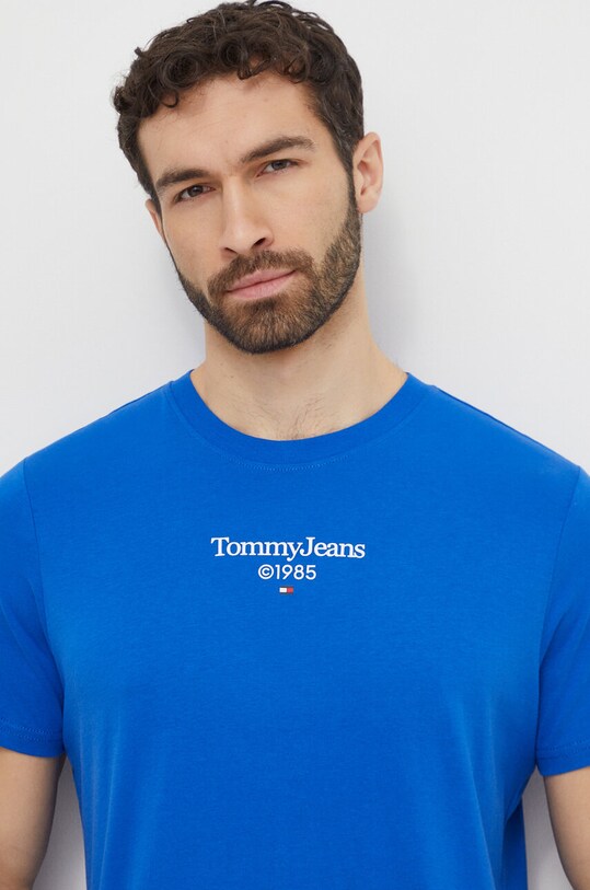 Бавовняна футболка Tommy Jeans бавовна блакитний DM0DM18569
