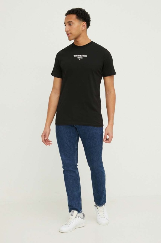 Tommy Jeans t-shirt bawełniany DM0DM18569 czarny SS24