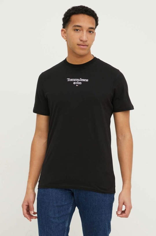 Tommy Jeans t-shirt bawełniany czarny DM0DM18569