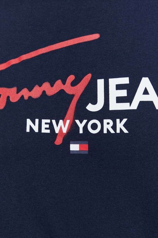 Bavlněné tričko Tommy Jeans DM0DM18572 námořnická modř