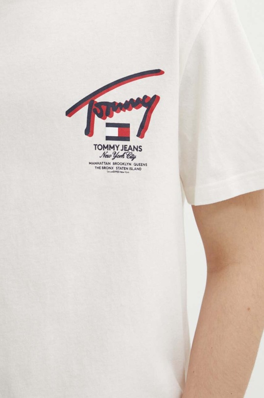 Tommy Jeans t-shirt bawełniany beżowy DM0DM18574