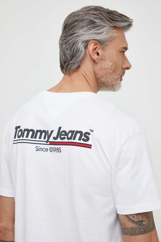 Tommy Jeans t-shirt bawełniany nadruk biały DM0DM18590