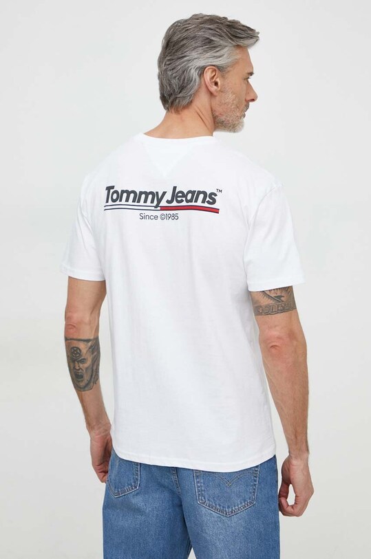 Odzież Tommy Jeans t-shirt bawełniany DM0DM18590 biały