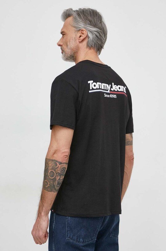 Tommy Jeans tricou din bumbac DM0DM18590 negru SS24