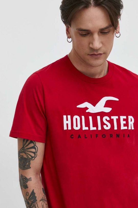 Hollister Co. t-shirt bawełniany czerwony KI323.4001.500
