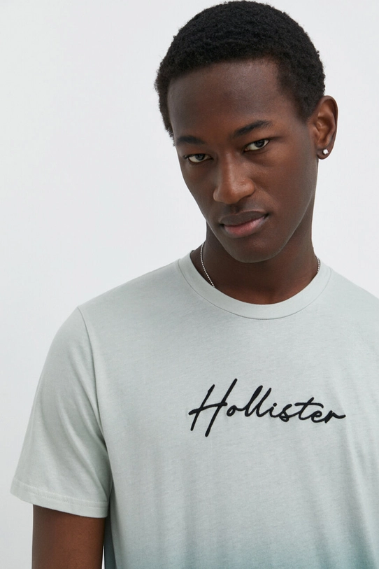 Βαμβακερό μπλουζάκι Hollister Co. πράσινο KI323.4031.308