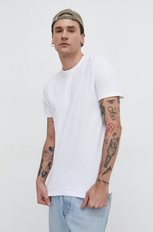 Bavlněné tričko Hollister Co. 5-pack KI323.4091.100 bílá SS24