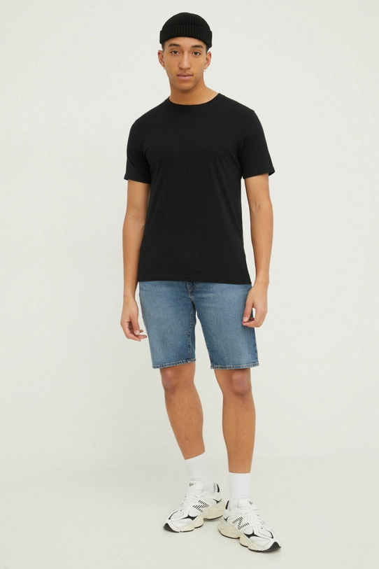 Hollister Co. t-shirt bawełniany KI324.4042.900 czarny SS24