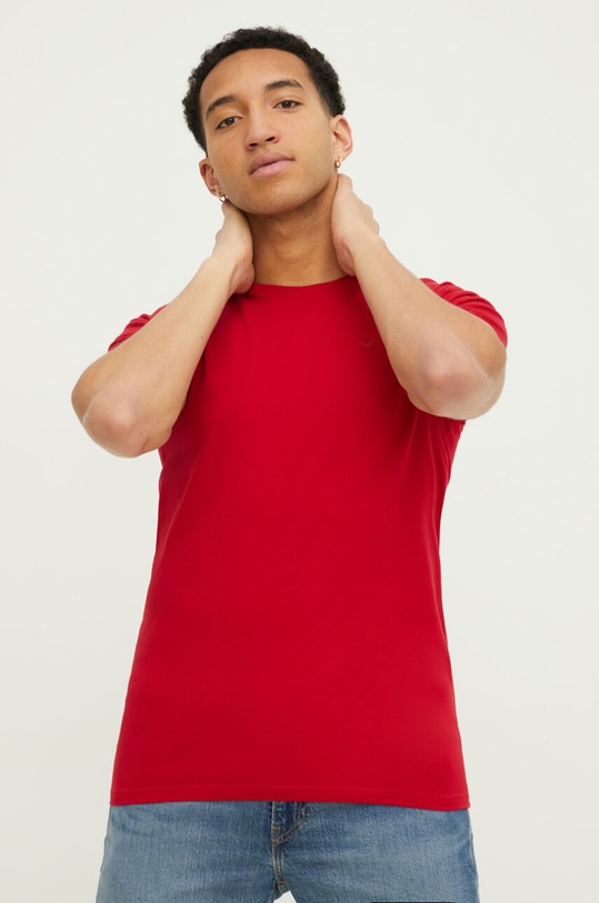 Hollister Co. t-shirt bawełniany bawełna czerwony KI324.4043.500