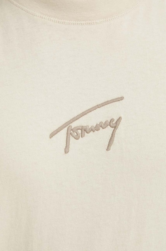Bavlněné tričko Tommy Jeans DM0DM18663 béžová