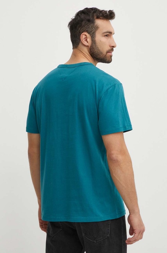 Odzież Tommy Jeans t-shirt bawełniany DM0DM18665 turkusowy