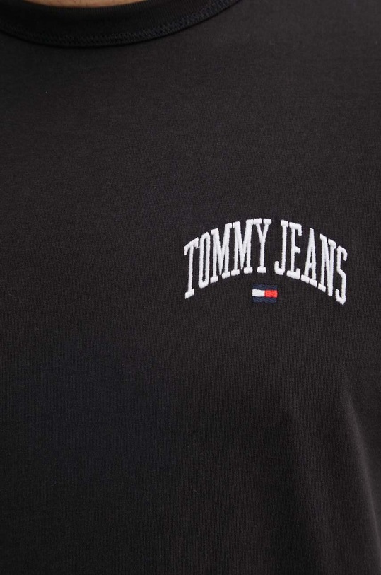 Tommy Jeans pamut póló DM0DM18665 fekete