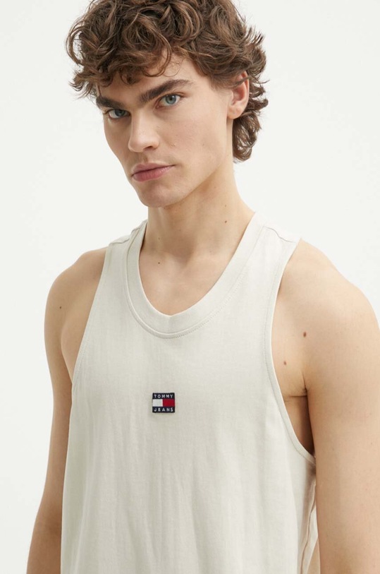 Tommy Jeans tricou din bumbac bej DM0DM11803