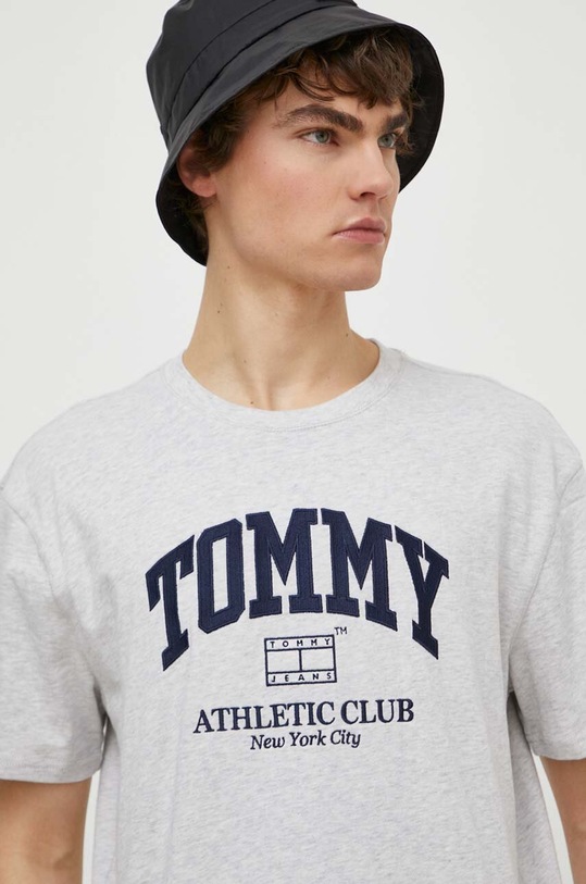 Tommy Jeans t-shirt bawełniany regular szary DM0DM18557