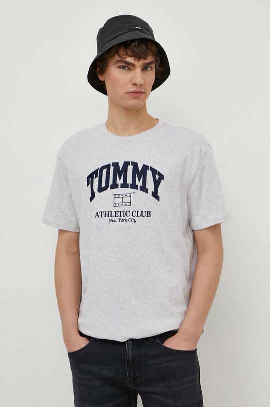 Tommy Jeans t-shirt bawełniany szary DM0DM18557