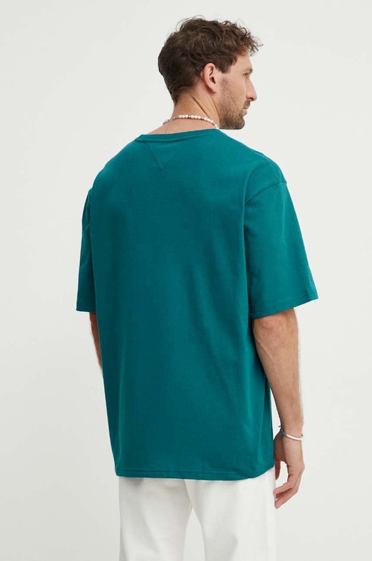 Odzież Tommy Jeans t-shirt bawełniany DM0DM18560 turkusowy