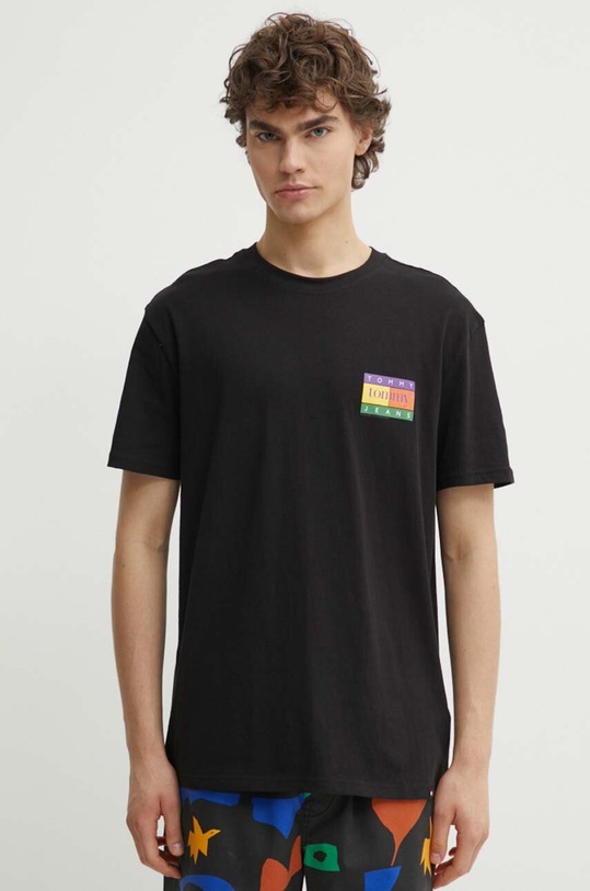 Odzież Tommy Jeans t-shirt bawełniany DM0DM19171 czarny
