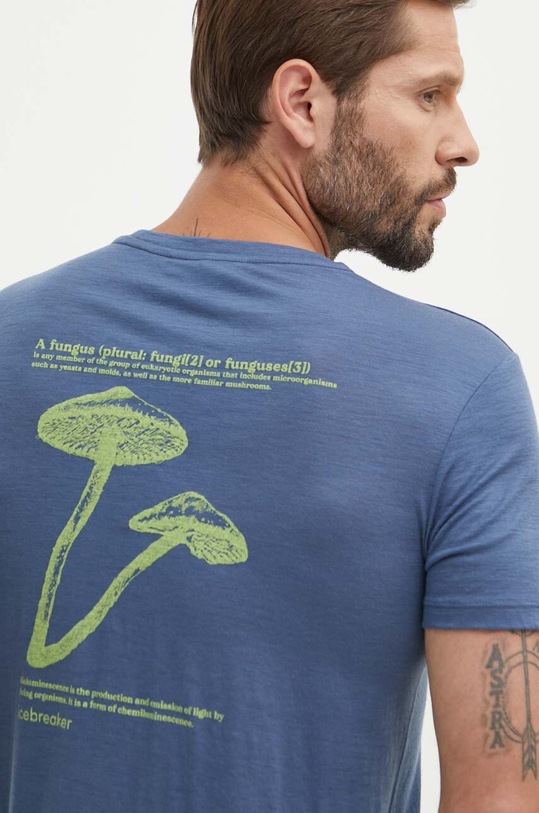 Icebreaker tricou sport Merino 150 Tech Lite III print albastru IB0A56WWA761