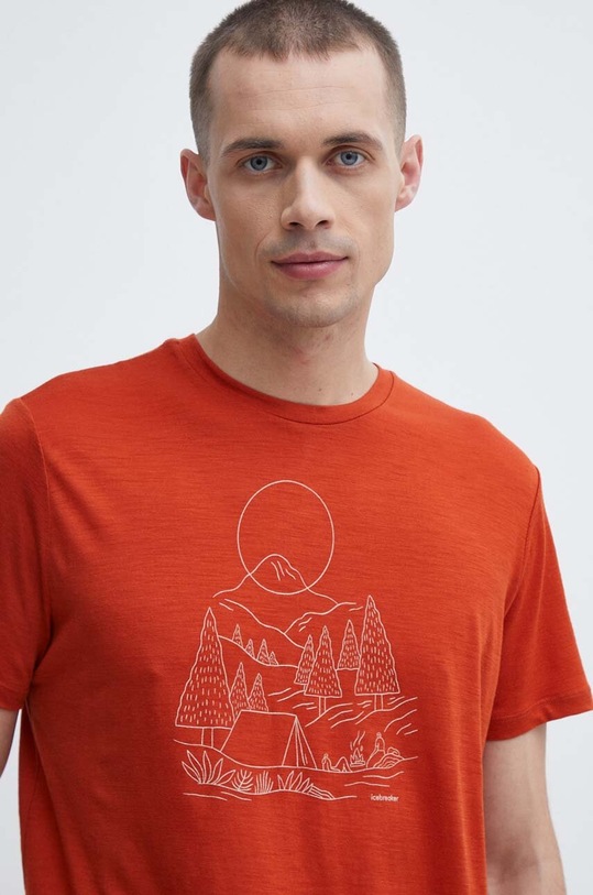 Icebreaker t-shirt sportowy Merino 150 Tech Lite III czerwony IB0A56X1A841
