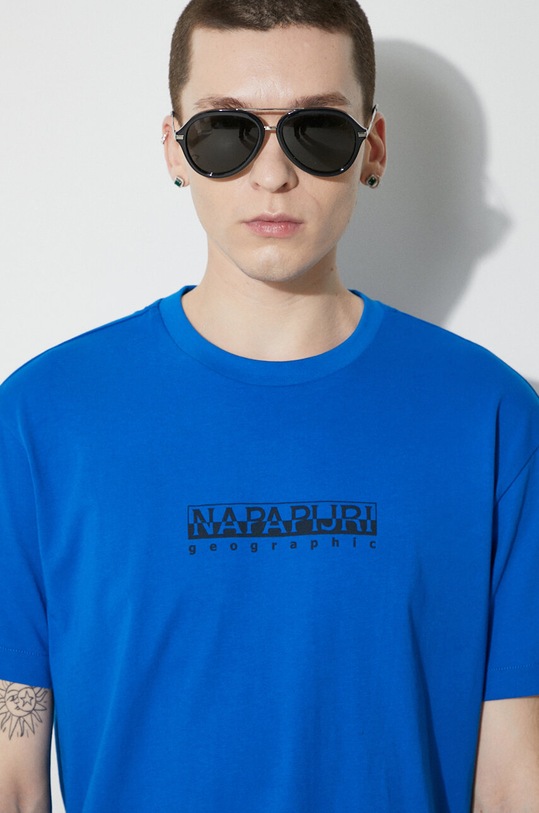 Bavlněné tričko Napapijri S-Box Ss 4 NP0A4H8SB2L1 modrá