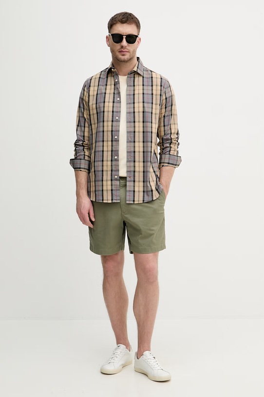 Lacoste T-shirt basic męski bawełniany TH7318 beżowy SS26