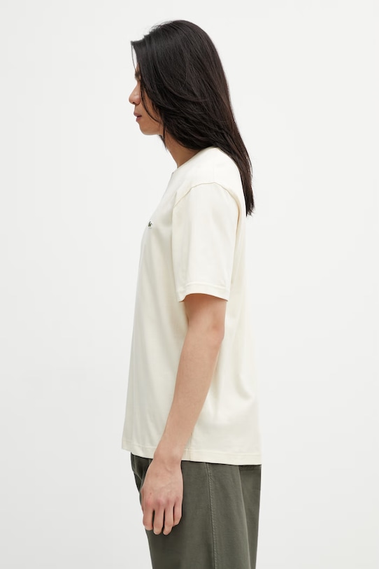 Lacoste T-shirt basic męski bawełniany TH7318 beżowy SS26