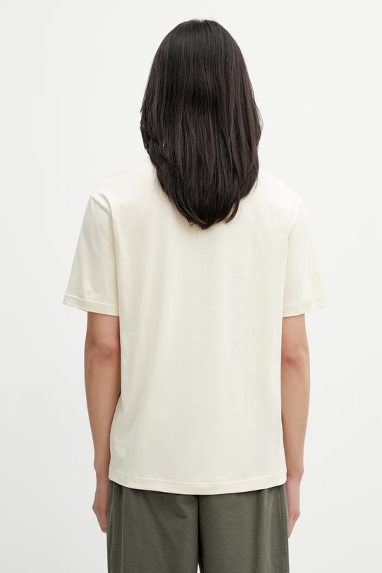 Odzież Lacoste T-shirt basic męski bawełniany TH7318 beżowy