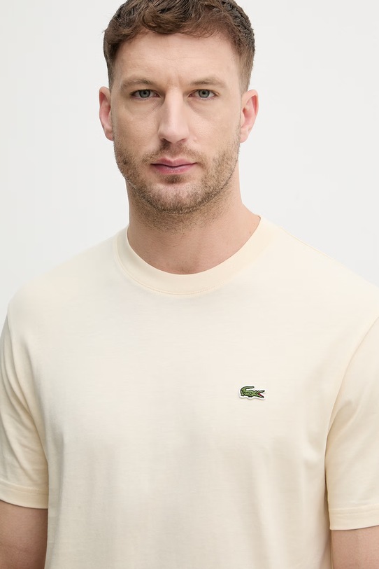 Lacoste T-shirt basic męski bawełniany beżowy TH7318