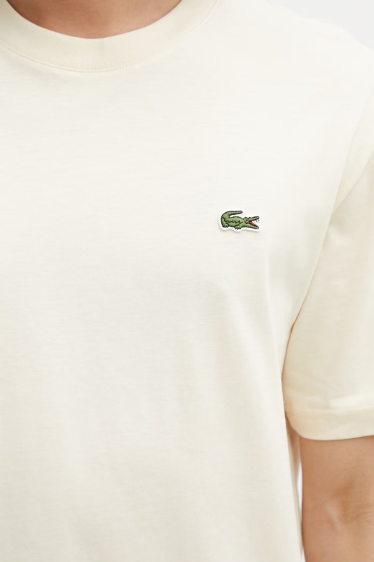 Lacoste T-shirt basic męski bawełniany beżowy TH7318
