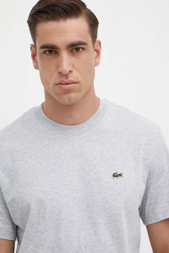 Βαμβακερό μπλουζάκι Lacoste γκρί TH7318
