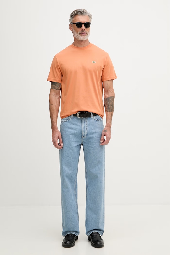 Lacoste basic tričko pánske bavlnené TH7318 oranžová SS26