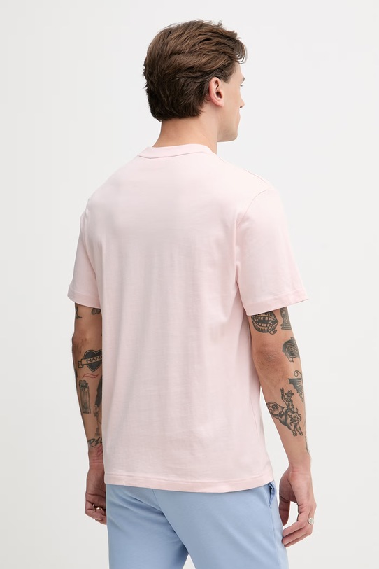 Odzież Lacoste T-shirt basic męski bawełniany TH7318 różowy